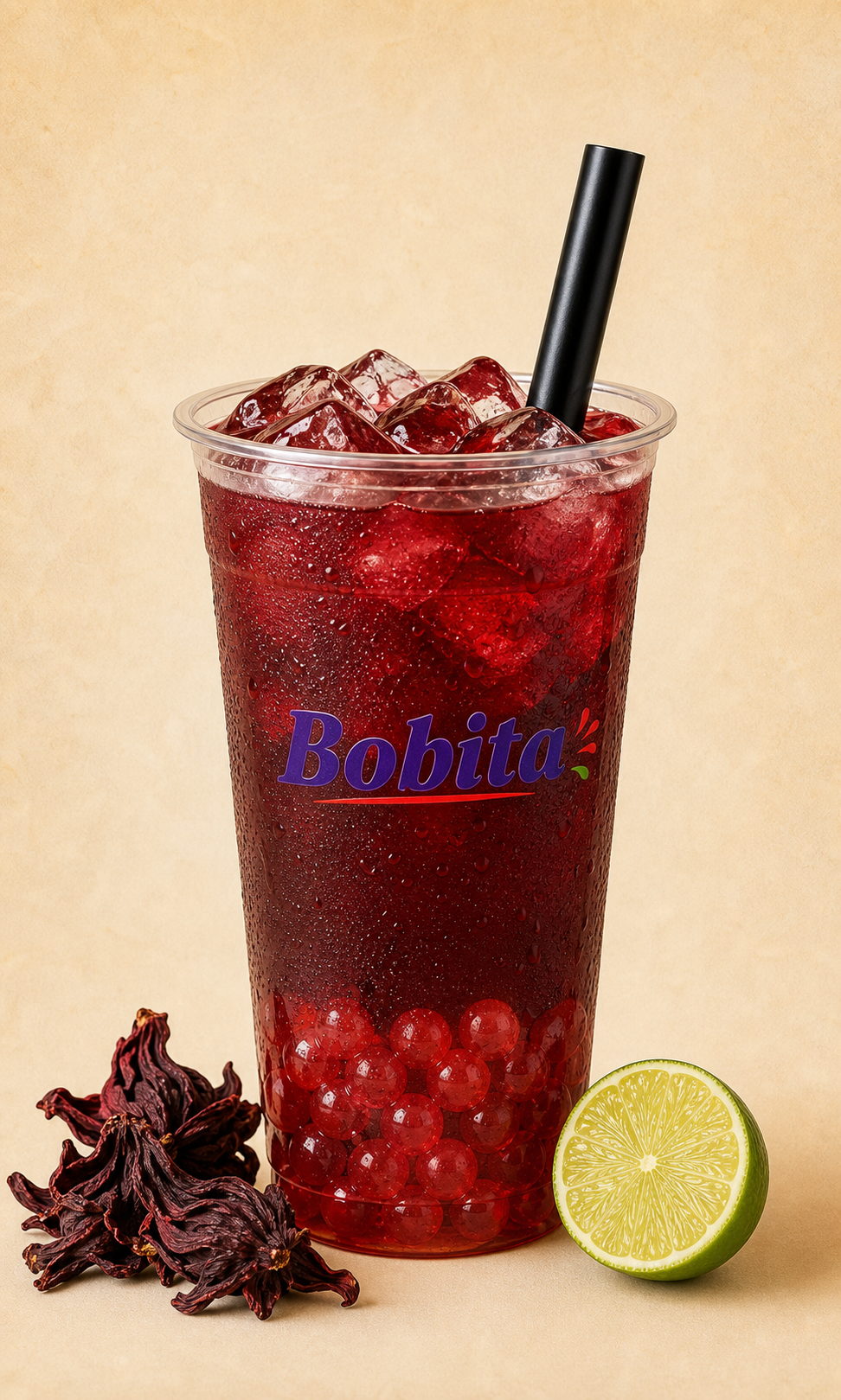 Jamaica hibiscus agua fresca over ice